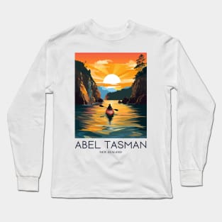 A Pop Art Travel Print of Abel Tasman National Park - New Zealand Long Sleeve T-Shirt
